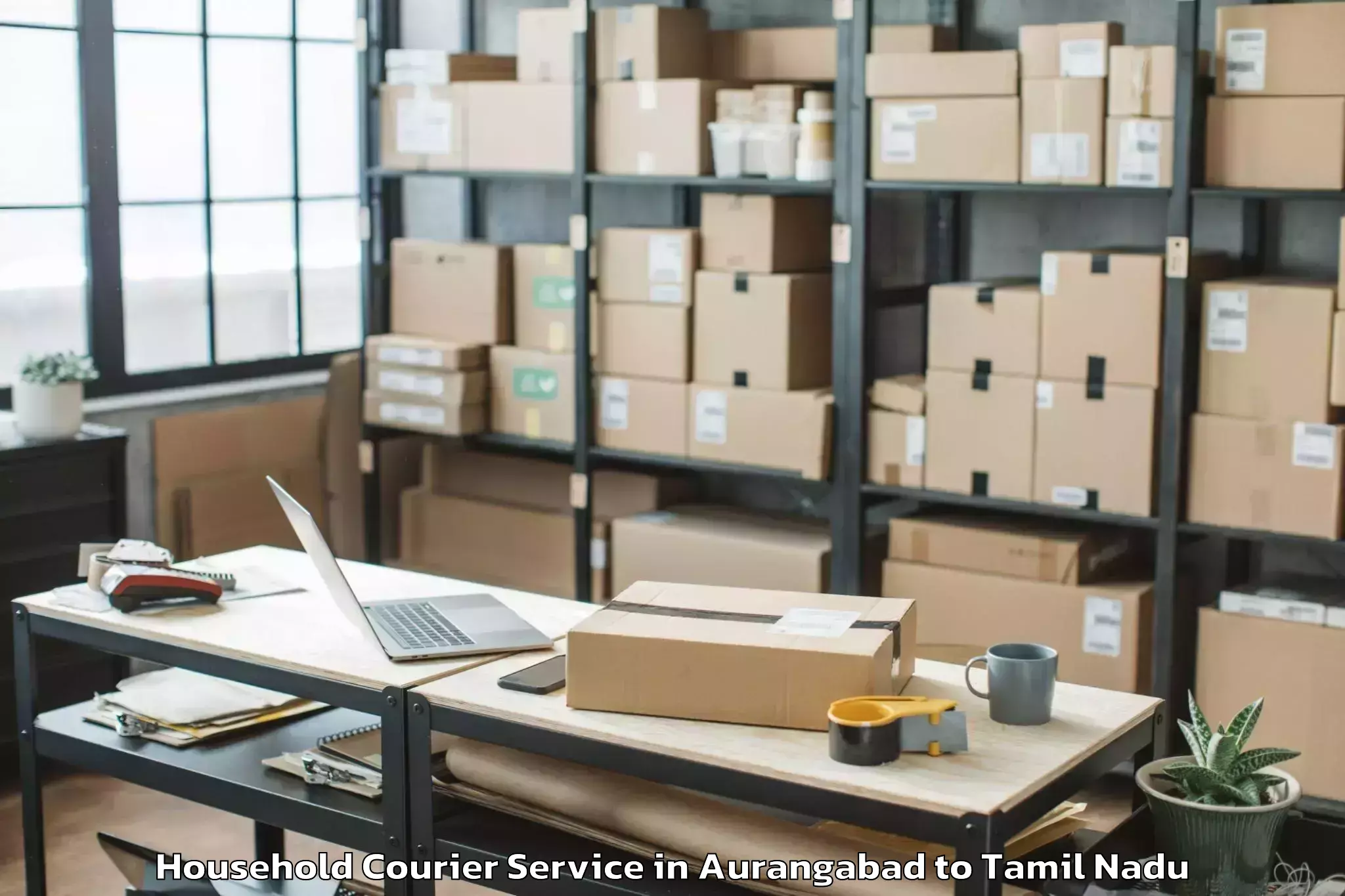 Book Aurangabad to Karambakkudi Household Courier Online